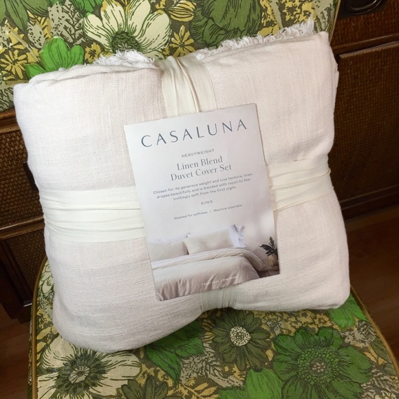 Casaluna Bedding Casaluna Heavyweight Linen Duvet Cover Set Cream
